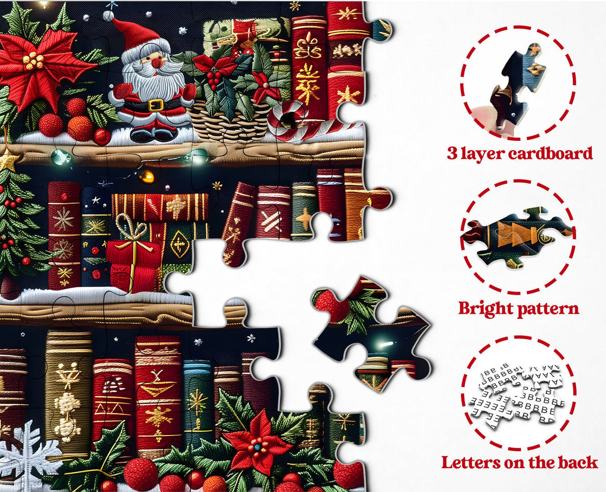 Christmas Bookshelf Jigsaw Puzzles 1000 Pieces