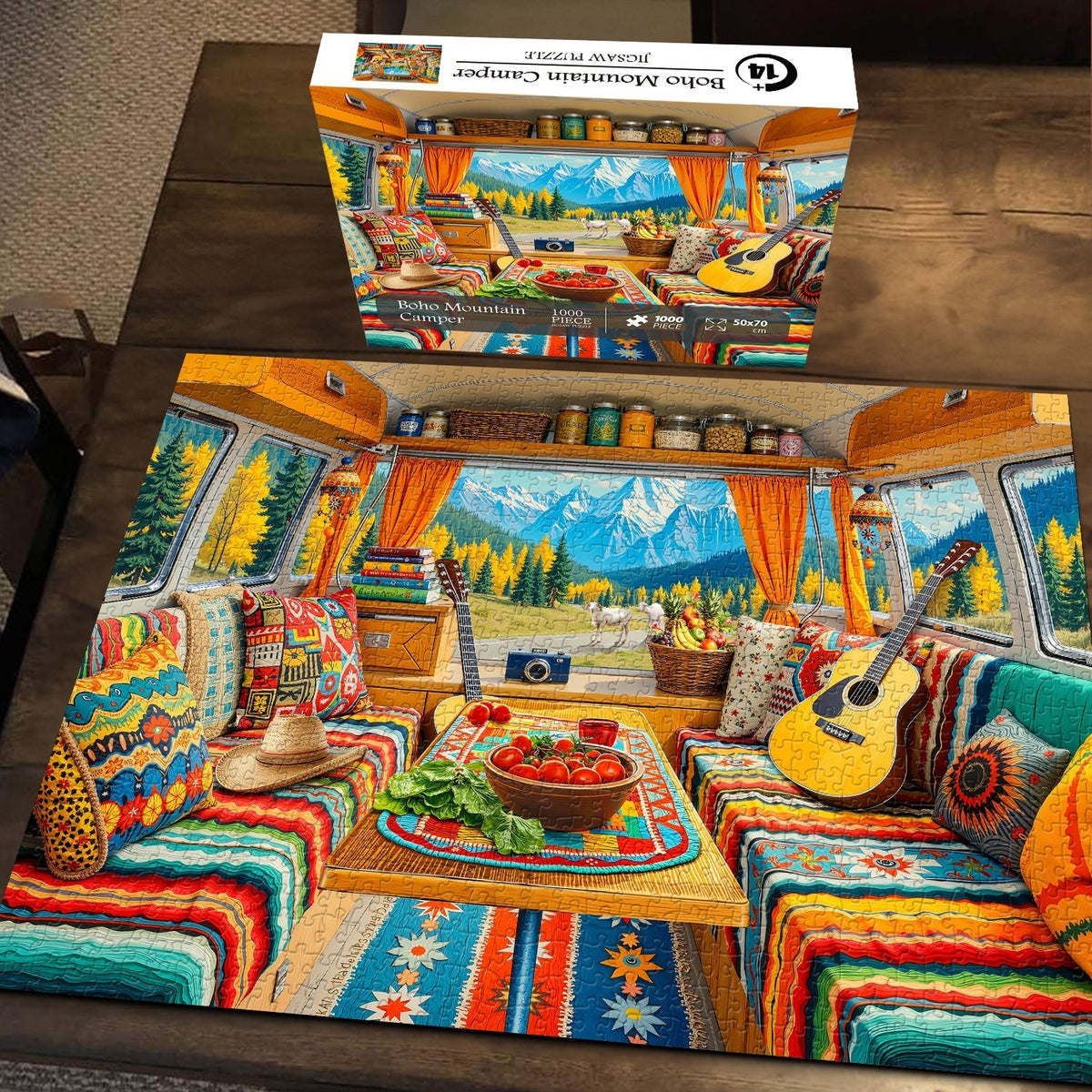 Boho Mountain Camper Jigsaw Puzzle 1000 Pieces