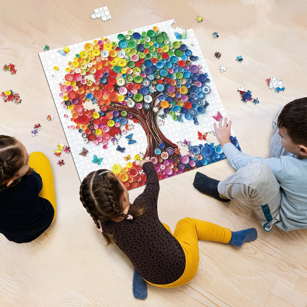 Button Art Tree Jigsaw Puzzle 1000 Pieces