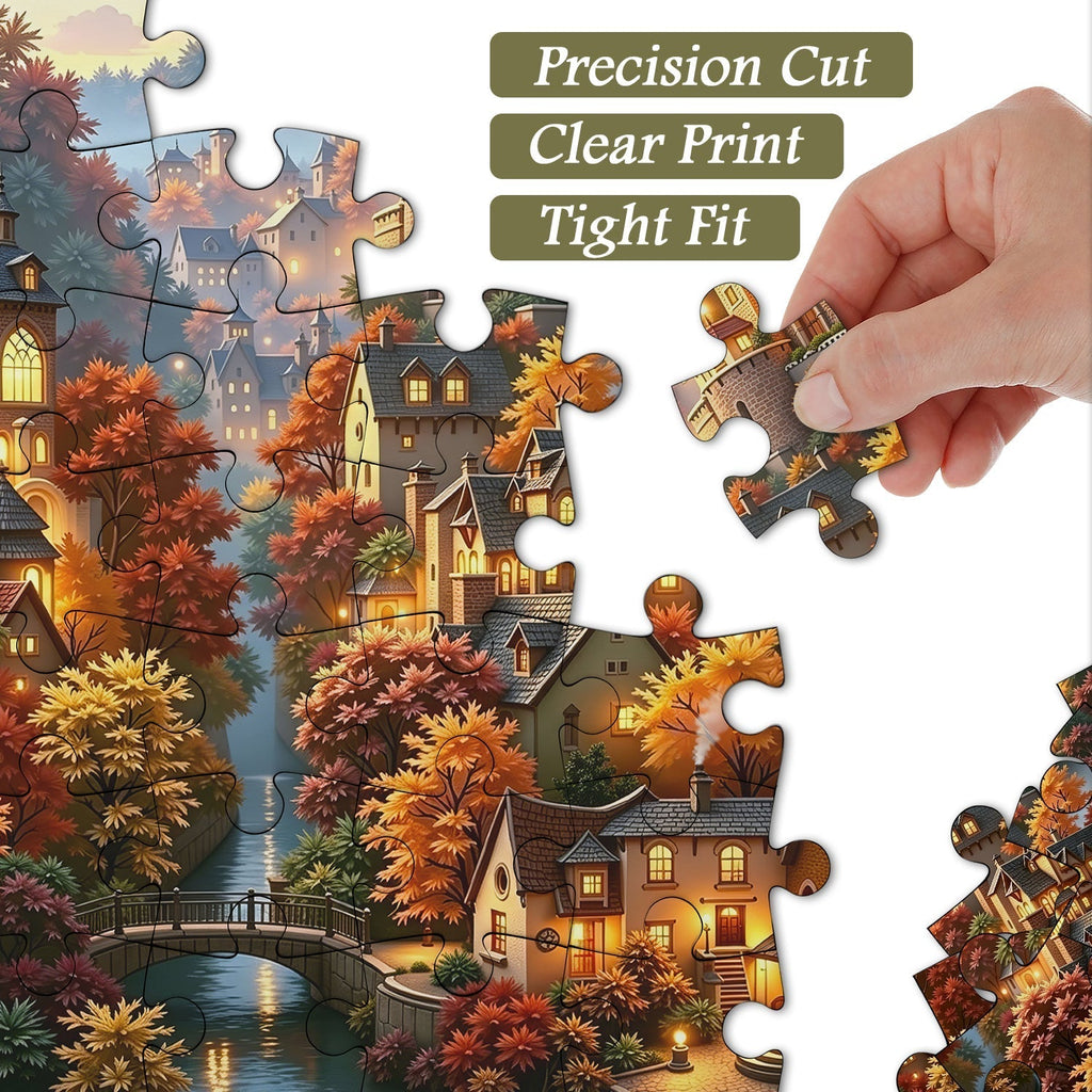 Autumn Mountain Hamlet  Jigsaw Puzzle 1000 Pieces