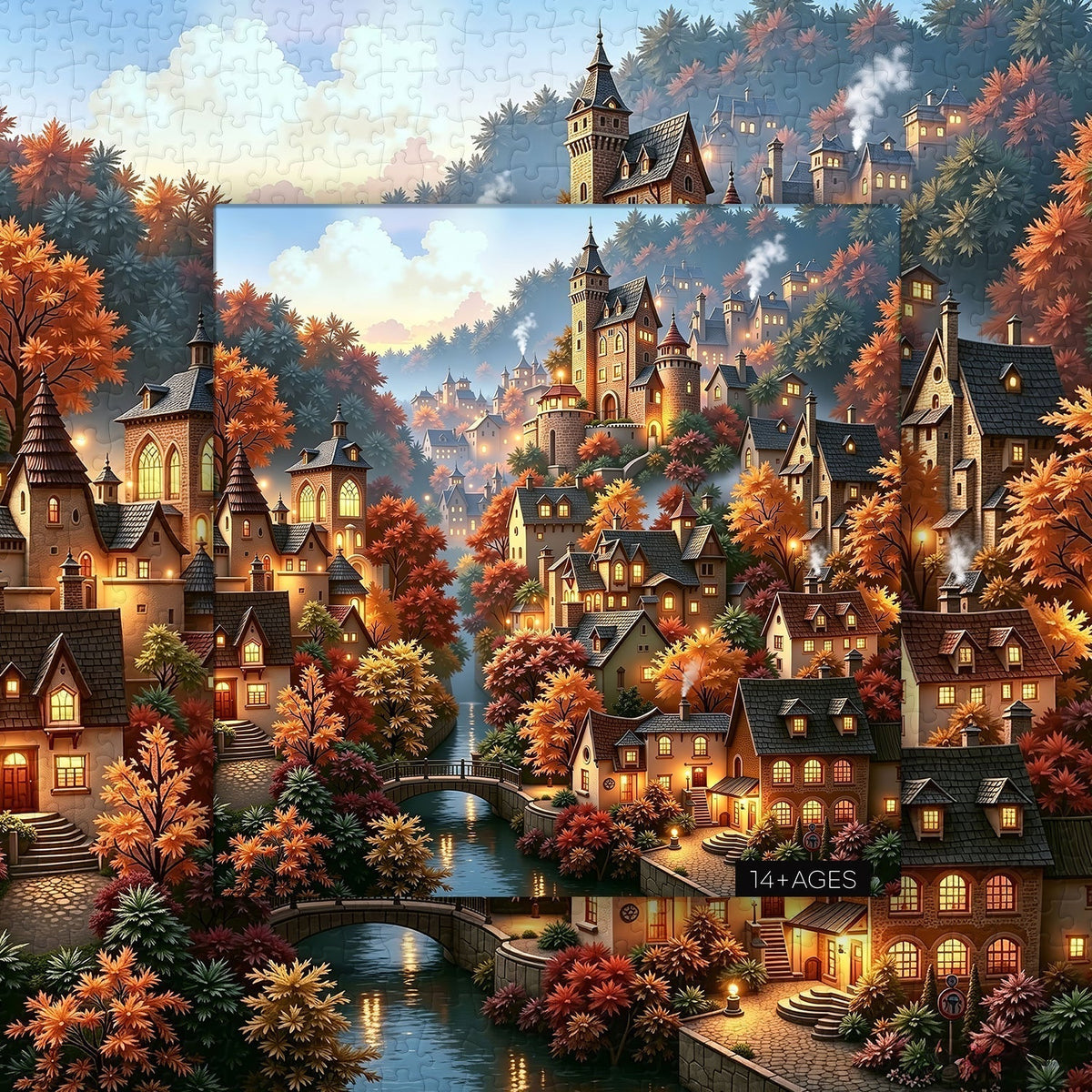 Autumn Mountain Hamlet  Jigsaw Puzzle 1000 Pieces