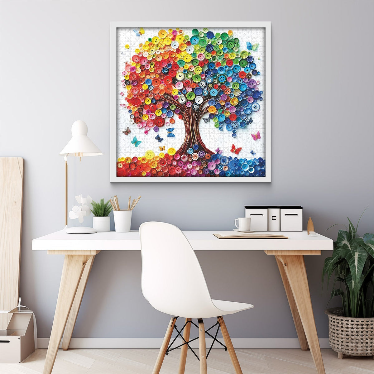 Button Art Tree Jigsaw Puzzle 1000 Pieces