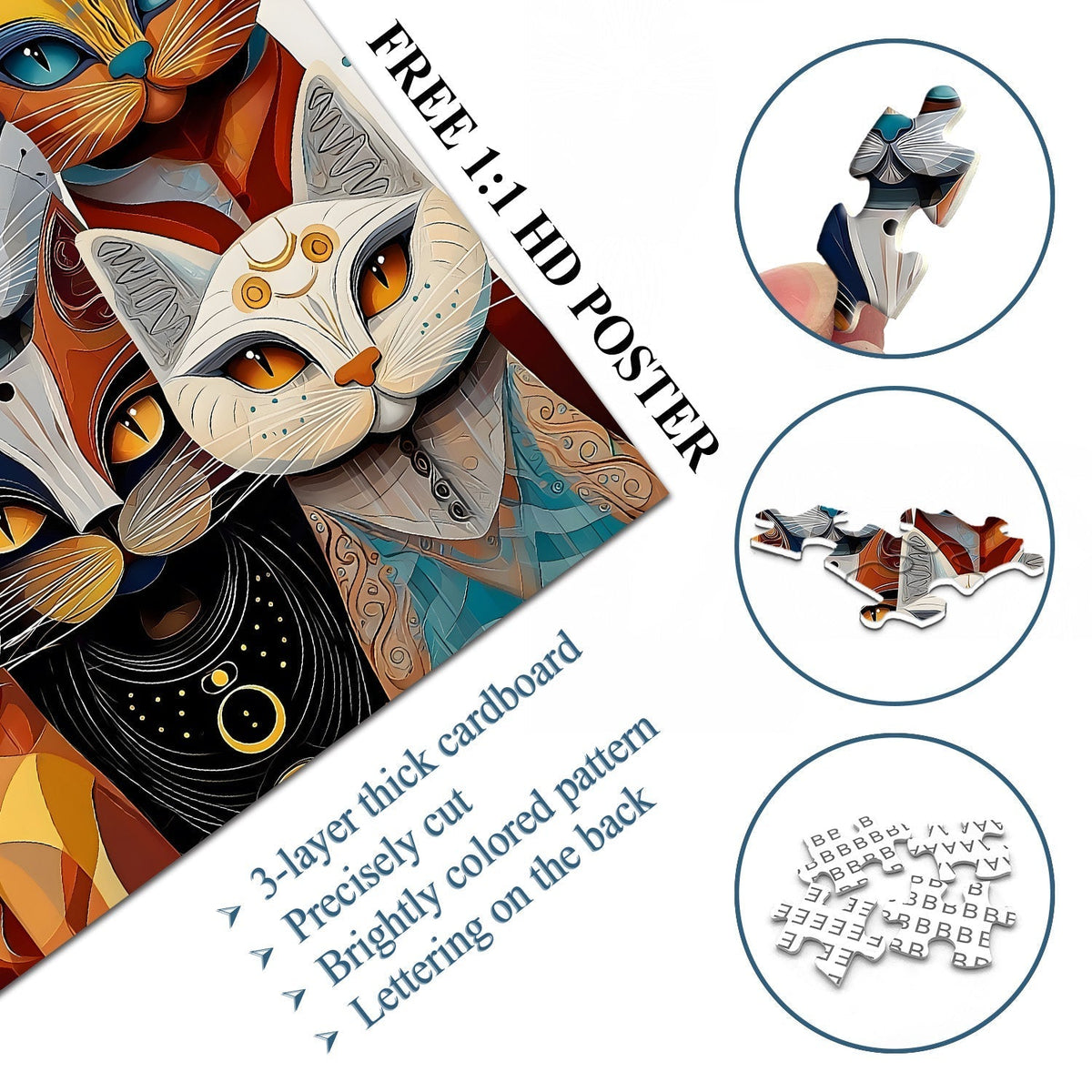 Abstract Cat Jigsaw Puzzle 1000 Pieces
