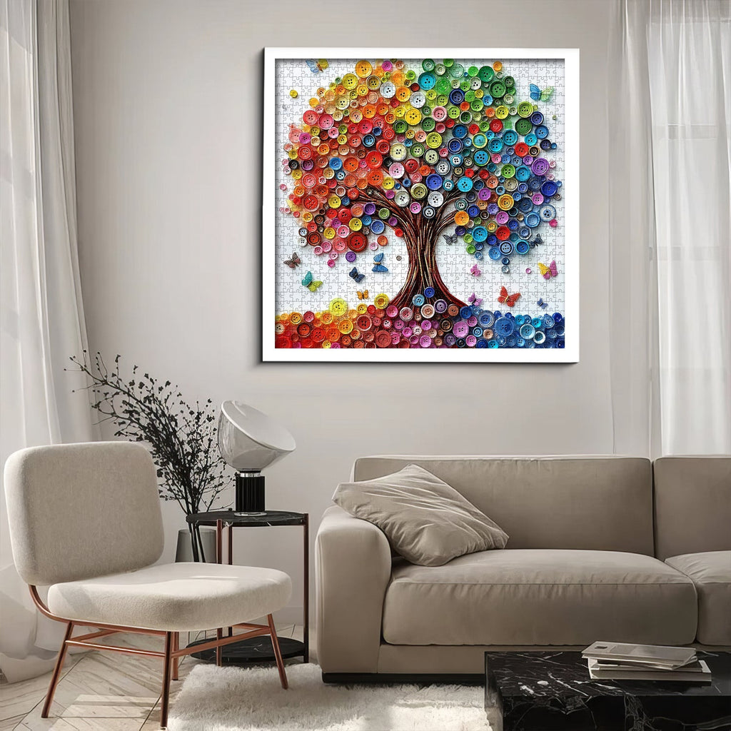 Button Art Tree Jigsaw Puzzle 1000 Pieces