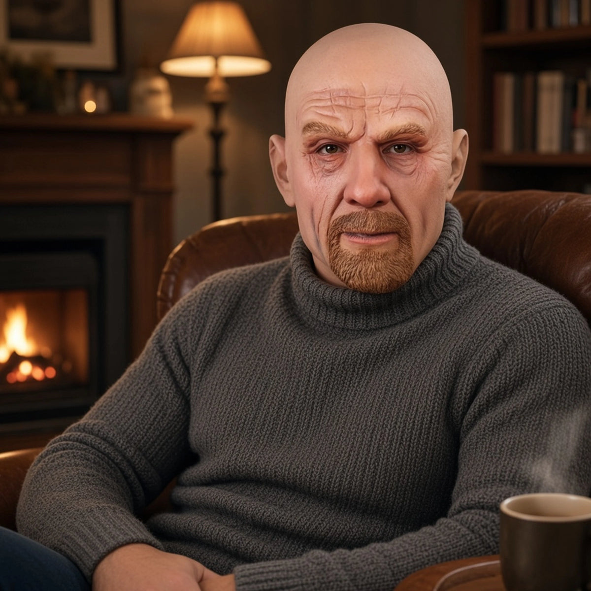 Bald Mature Gentleman Silicone Mask with Goatee Beard